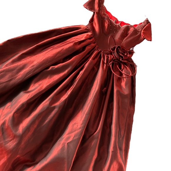 Elegant Cognac (dark orange) vintage look dress - Picture 7 of 16